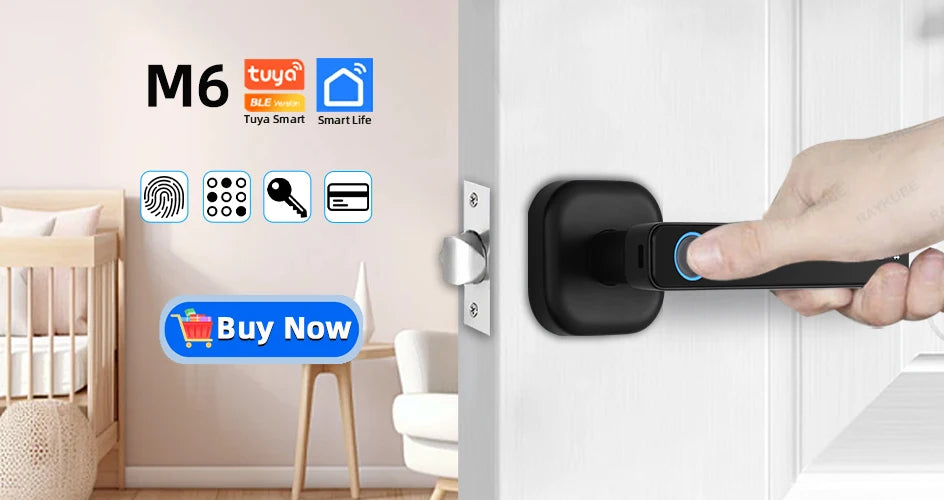 RAYKUBE M5 Fingerabdruck-Türschloss – Bluetooth & Tuya