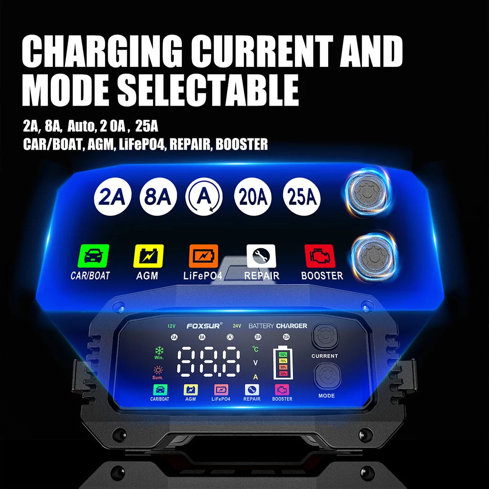 Batterieladegerät 12V/24V – 25A Smart