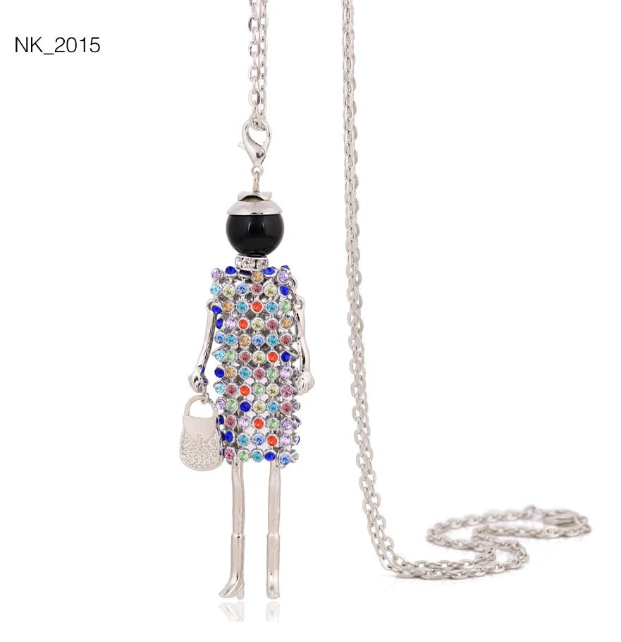 Damen Anhänger-Halskette – Modeschmuck mit Strassstein-Pendant | Zinklegierung