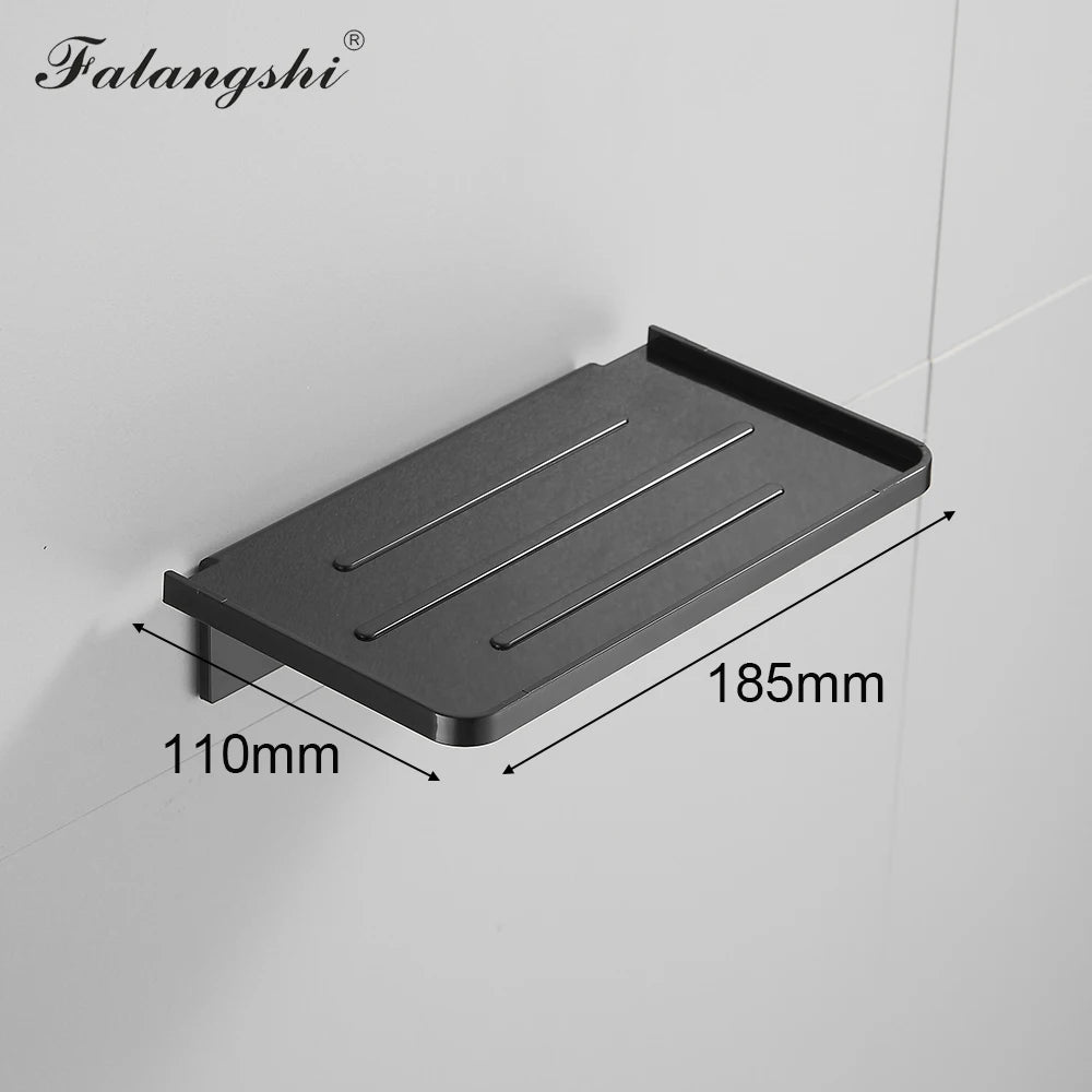 Badezimmer-Wandregal Duschkorb – Schwarz, ABS & Wandmontage