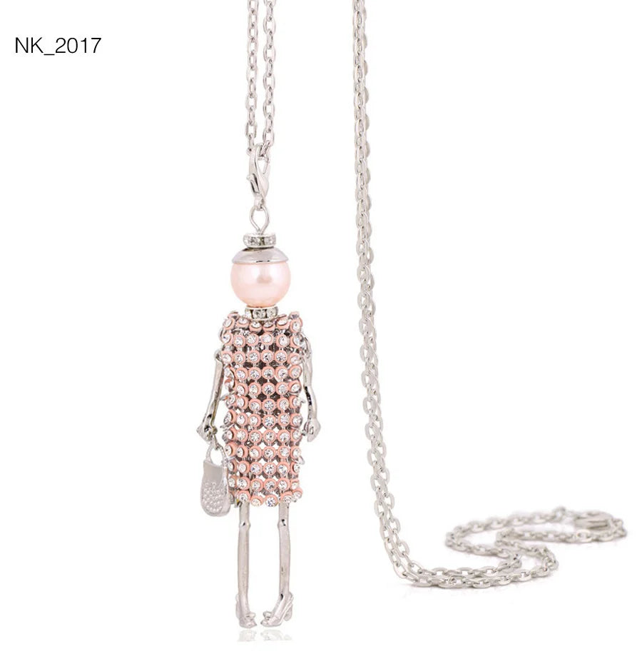 Damen Anhänger-Halskette – Modeschmuck mit Strassstein-Pendant | Zinklegierung