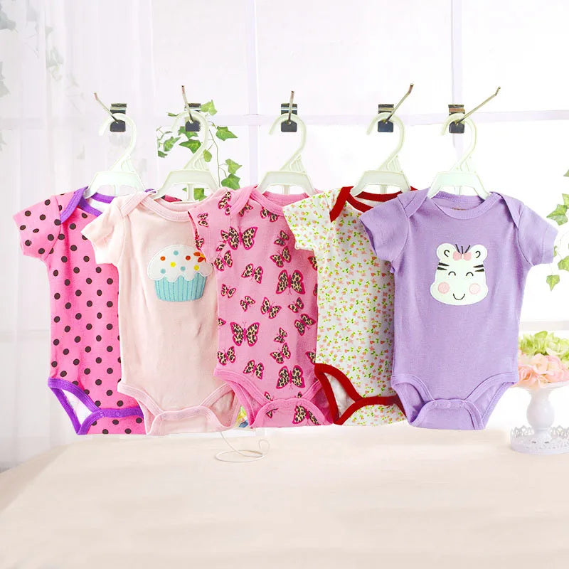 Baby-Strampler 5er-Set – Kurzarm, Baumwolle, 3–24 Monate