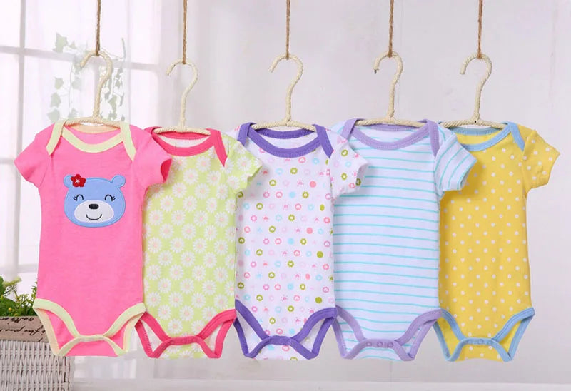 Baby-Strampler 5er-Set – Kurzarm, Baumwolle, 3–24 Monate