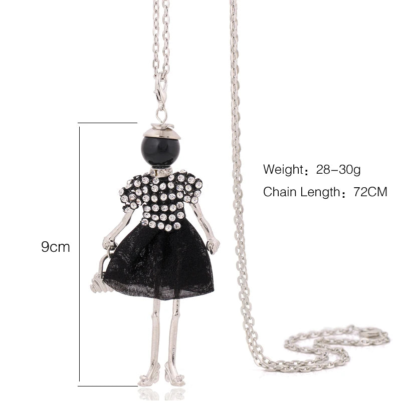 Damen Anhänger-Halskette – Modeschmuck mit Strassstein-Pendant | Zinklegierung