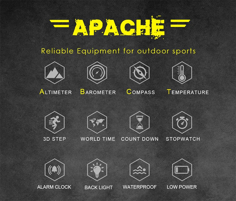 Outdoor-Digitaluhr Herren – Militär, Kompass & 50m wasserdicht