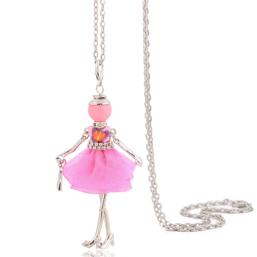 Damen Anhänger-Halskette – Modeschmuck mit Strassstein-Pendant | Zinklegierung