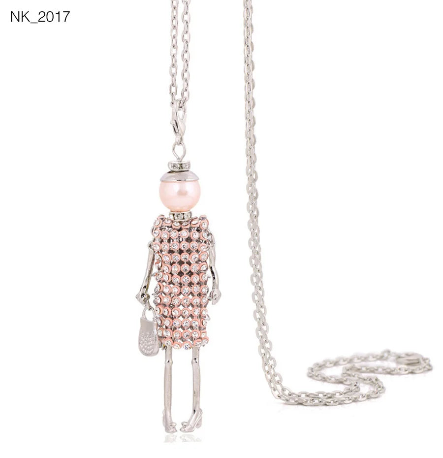 Damen Anhänger-Halskette – Modeschmuck mit Strassstein-Pendant | Zinklegierung