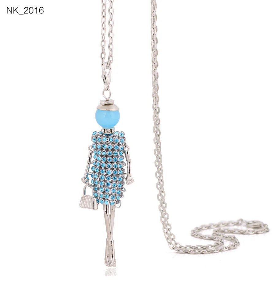 Damen Anhänger-Halskette – Modeschmuck mit Strassstein-Pendant | Zinklegierung