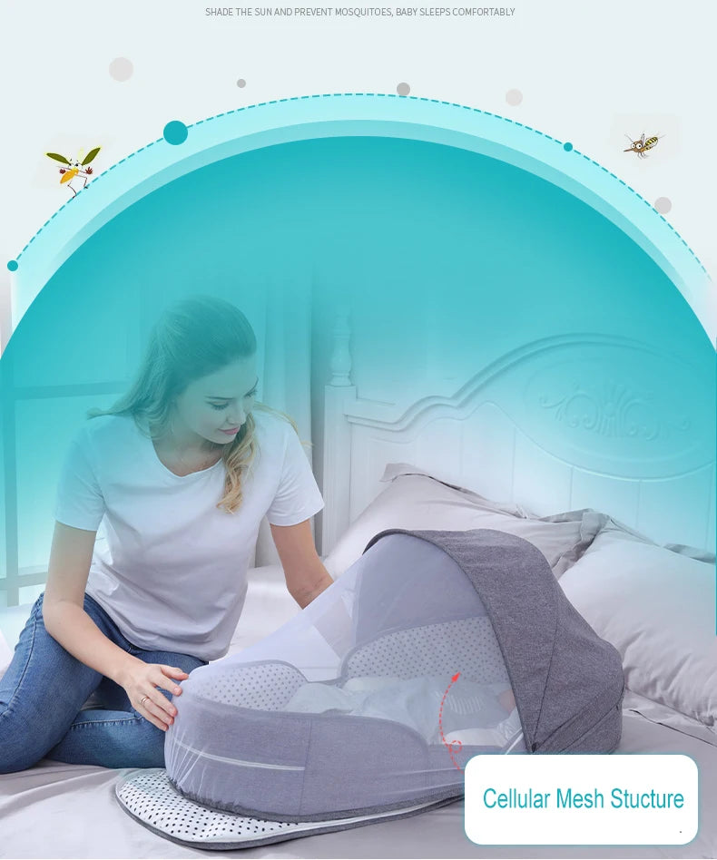 Baby-Reisebett mit Moskitonetz – Tragbar & Insektenschutz