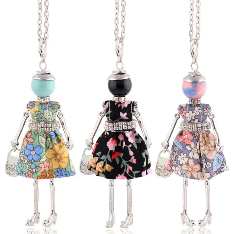 Damen Anhänger-Halskette – Modeschmuck mit Strassstein-Pendant | Zinklegierung