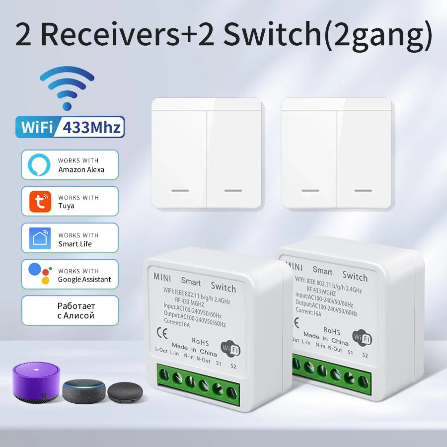 Tuya WiFi Schalter RF 433MHz – Alexa & Google
