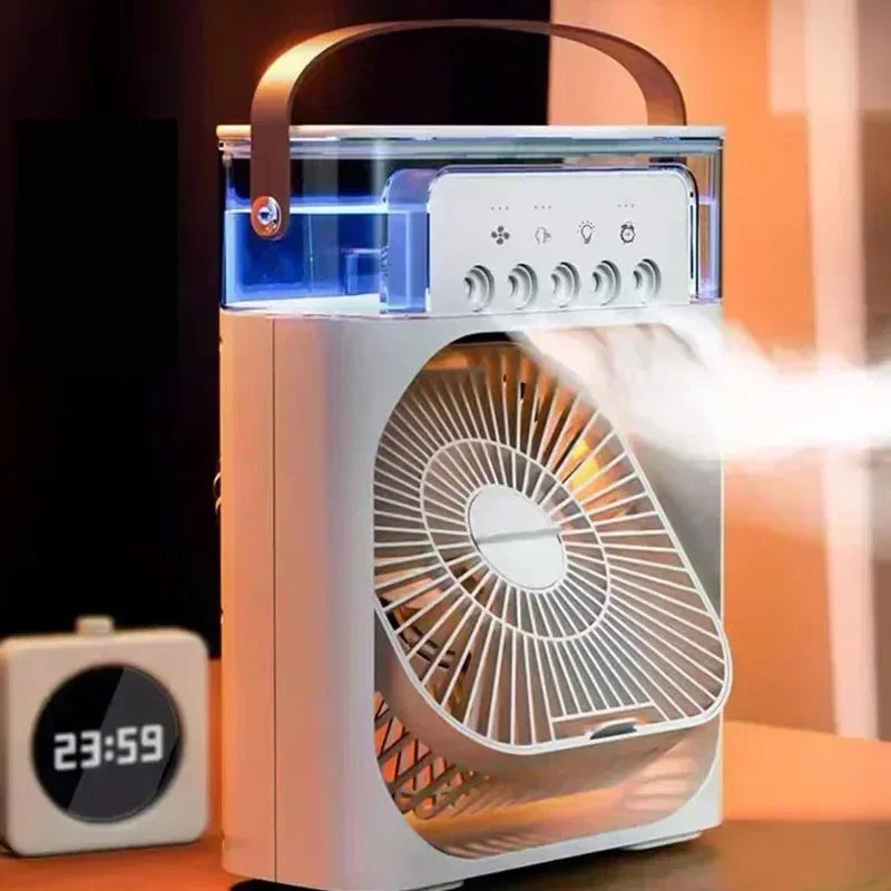 3-in-1 Luftkühler – Ventilator, Befeuchter & LED, USB