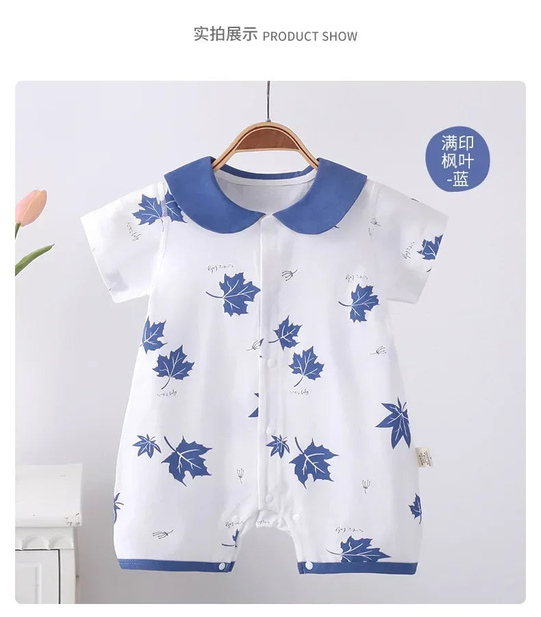 Baby-Strampler Sommer – Kurzarm, 100% Baumwolle & Pyjama