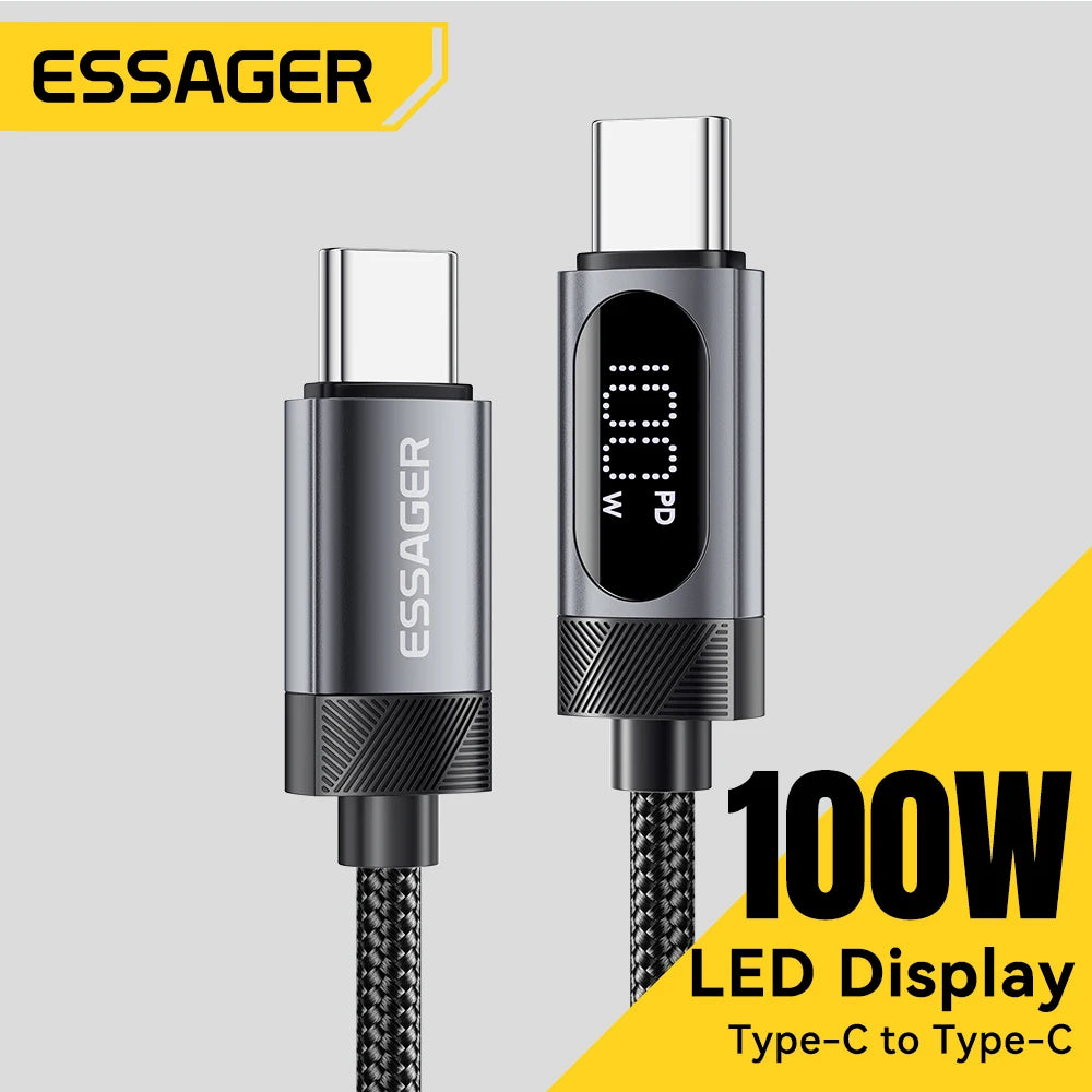 USB-C Kabel 100W mit LED-Display – Schnellladung für iPhone & Android