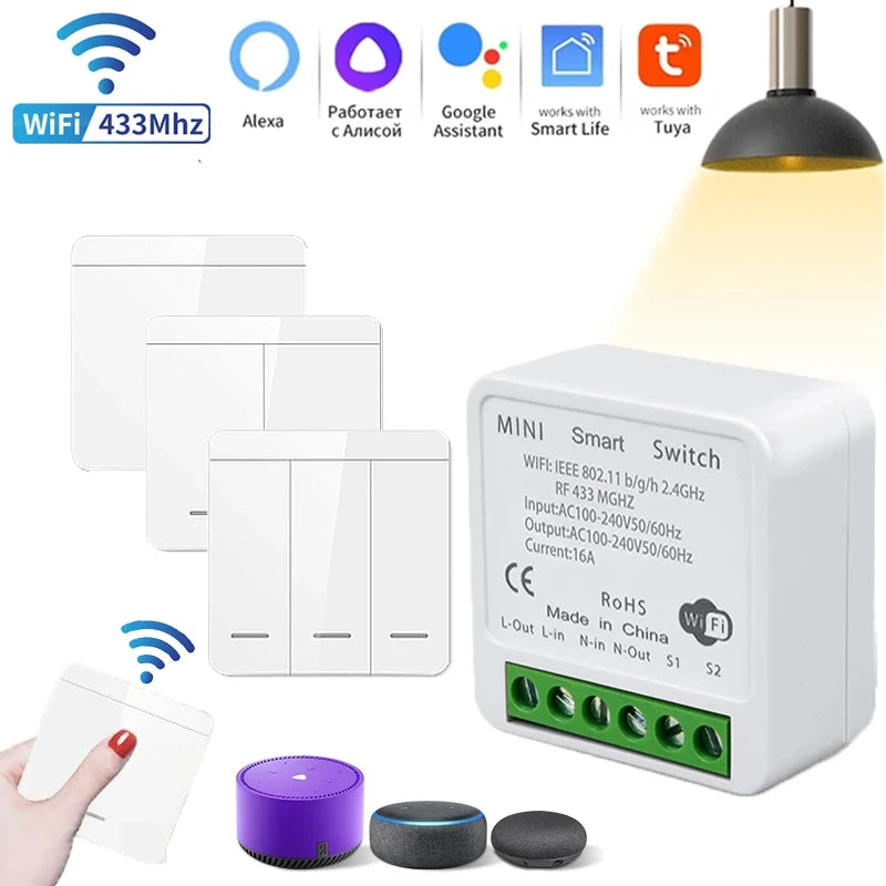 Tuya WiFi Schalter RF 433MHz – Alexa & Google