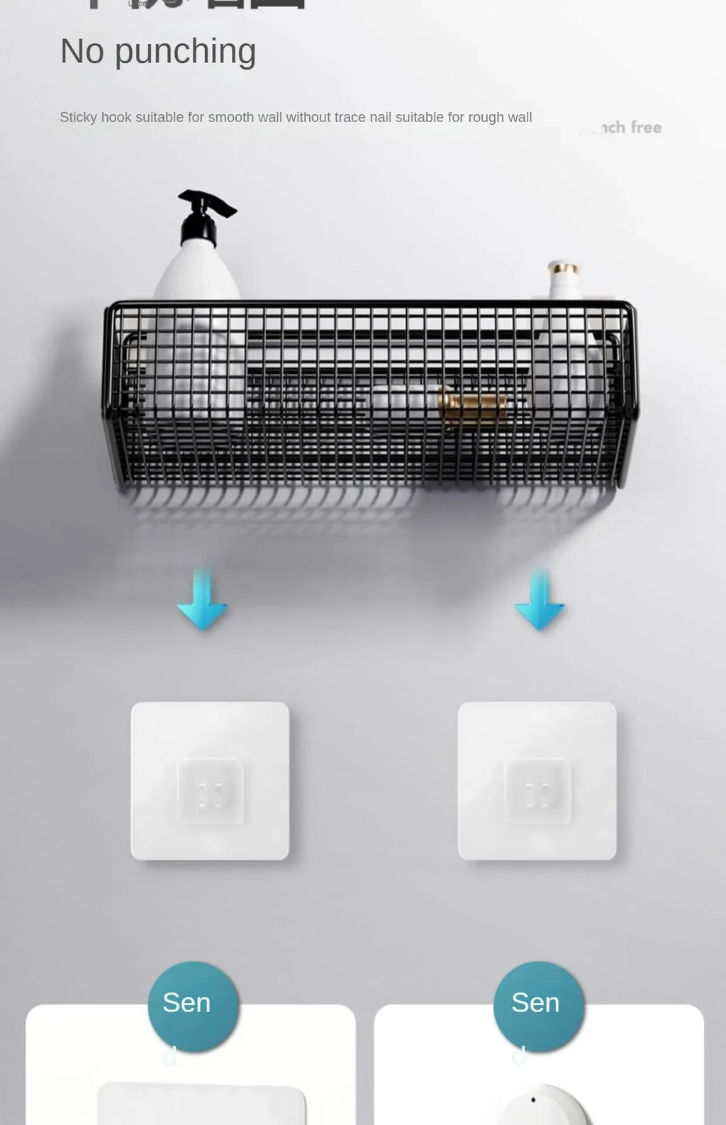Badezimmer-Organizer Wandregal – Ohne Bohren & multifunktional