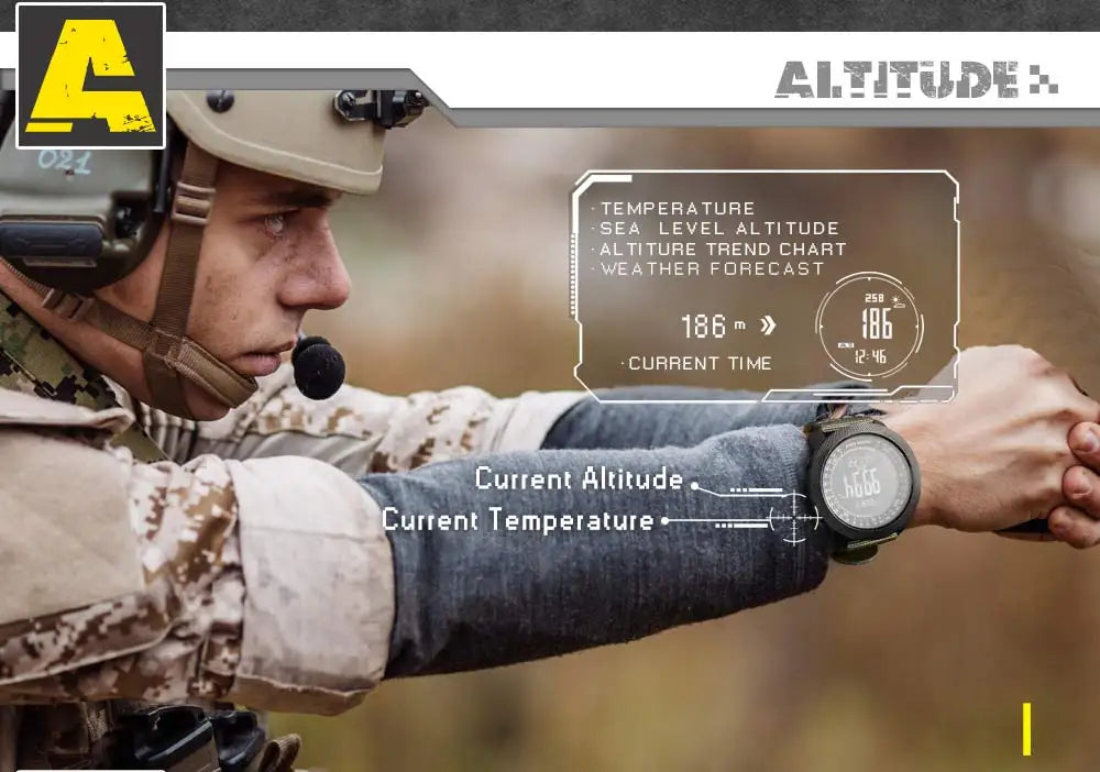 Outdoor-Digitaluhr Herren – Militär, Kompass & 50m wasserdicht