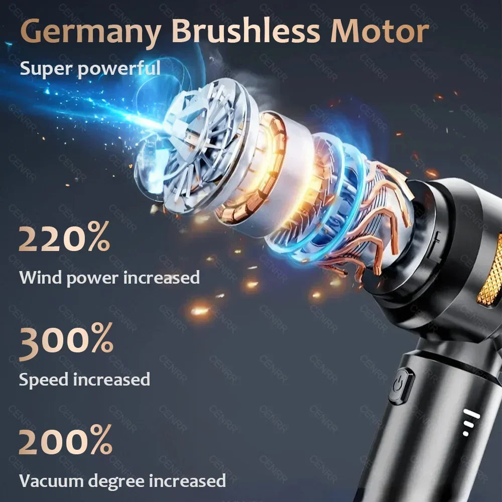 CENRR Auto-Staubsauger Kabellos – 998000 Pa Hochleistung
