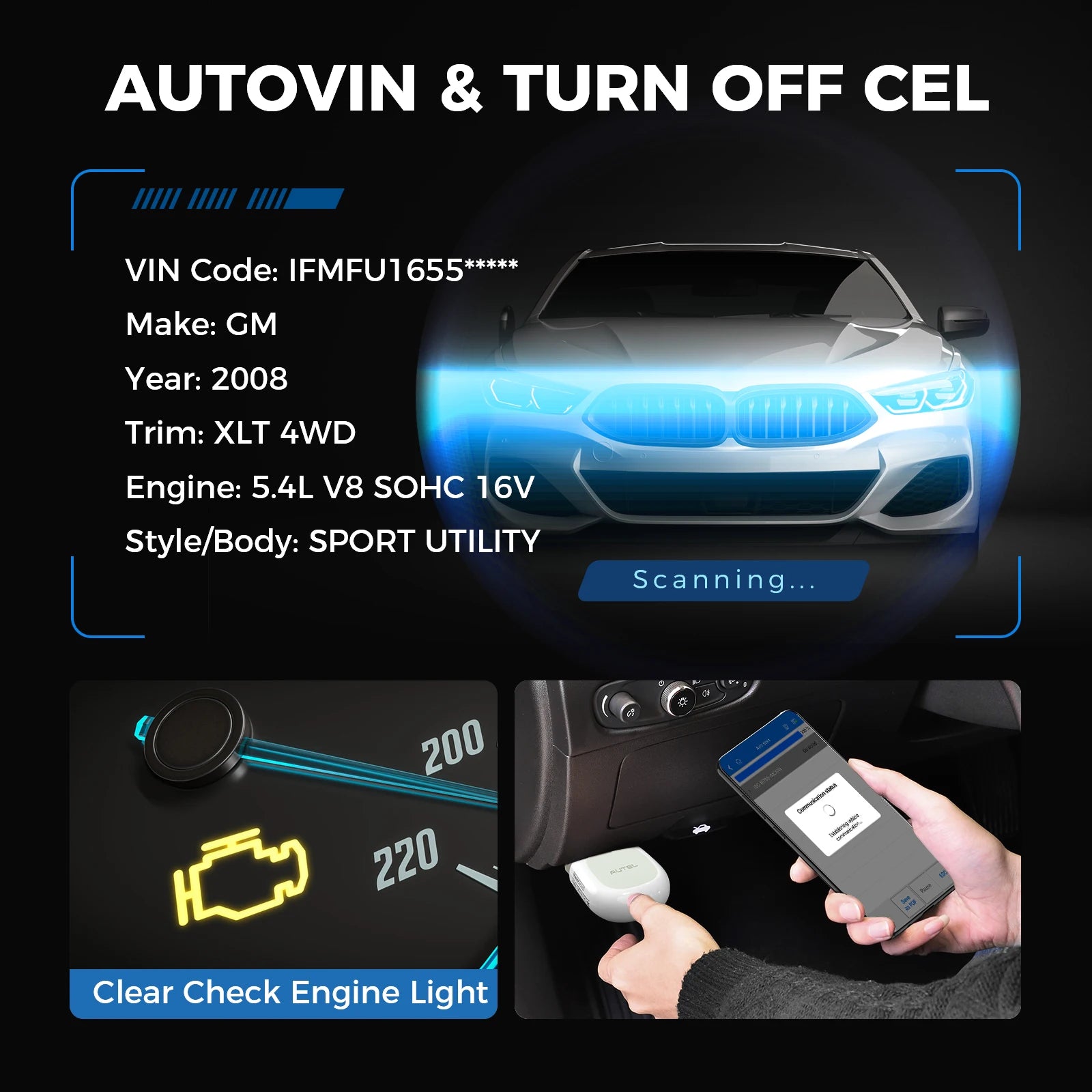 Autel AP200 Bluetooth OBD2 Scanner – Alle Systeme, 19 Servicefunktionen, iOS & Android