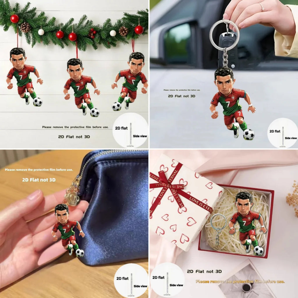Schlüsselanhänger Fußball-Star – Acryl, Auto & Tasche