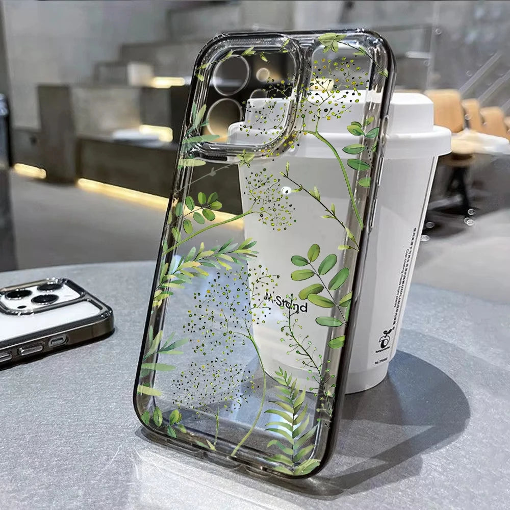 iPhone Hülle Blumenmuster – Transparent, Silikon & Stoßfest
