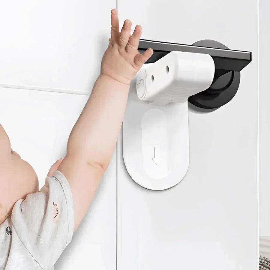 Türgriff-Kindersicherung – Versteckter Knopf & Bohren-frei
