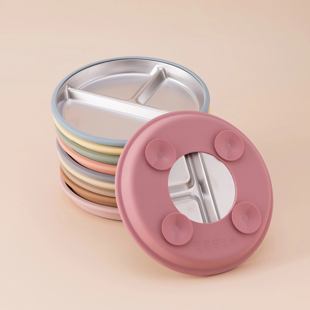 Baby-Teller Edelstahl – Saugnapf, Silikon & lebensmittelecht
