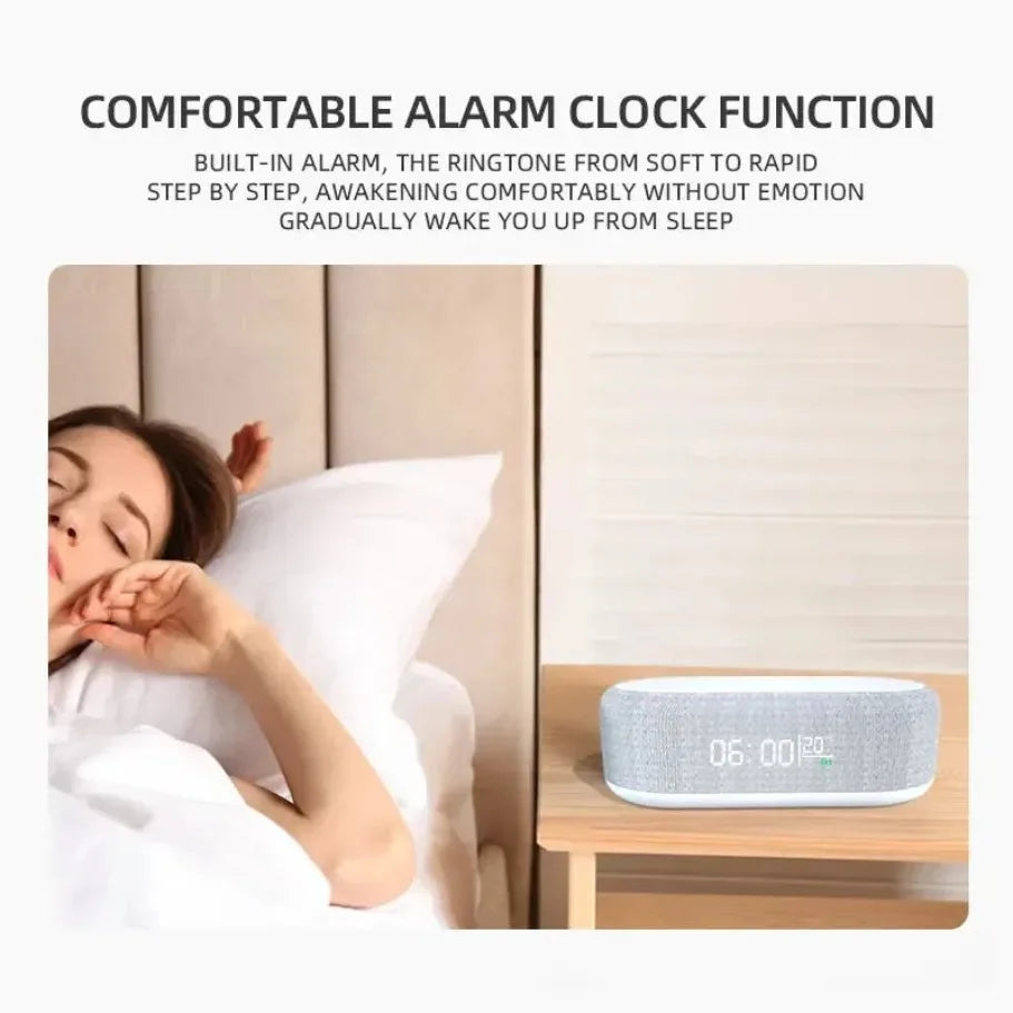 Wecker mit kabelloser Ladestation – Nachtlicht, Thermometer & 15W Fast Charging