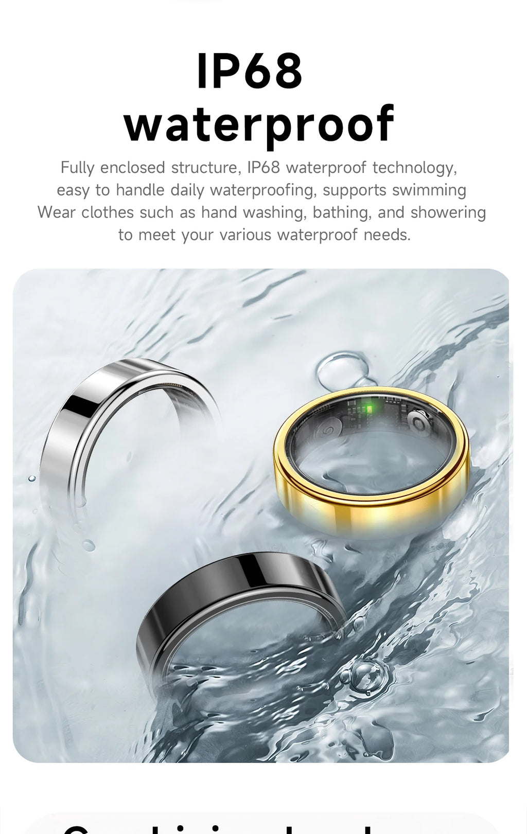 Smart Ring – Gesundheitsmonitor, 5ATM & Multi-Sport