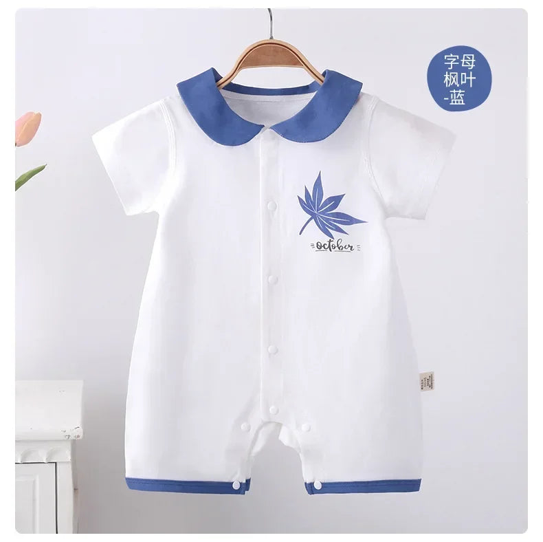 Baby-Strampler Sommer – Kurzarm, 100% Baumwolle & Pyjama