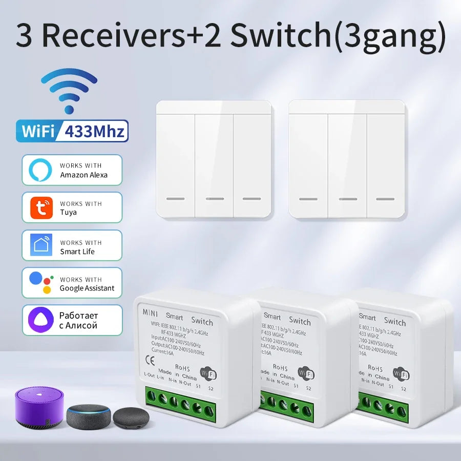 Tuya WiFi Schalter RF 433MHz – Alexa & Google