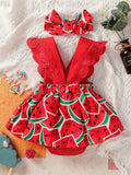 Baby Mädchen Sommerkleid – Wassermelonen-Muster, Gr. 62–86