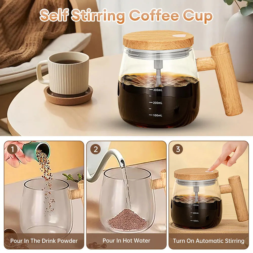 Elektrischer Selbstmischbecher 400ml – Kaffee & Getränke