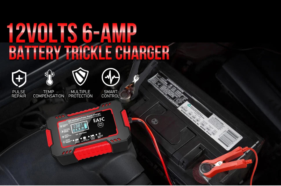 Smart Puls-Batterieladegerät 12V 6A – LCD & AGM/GEL