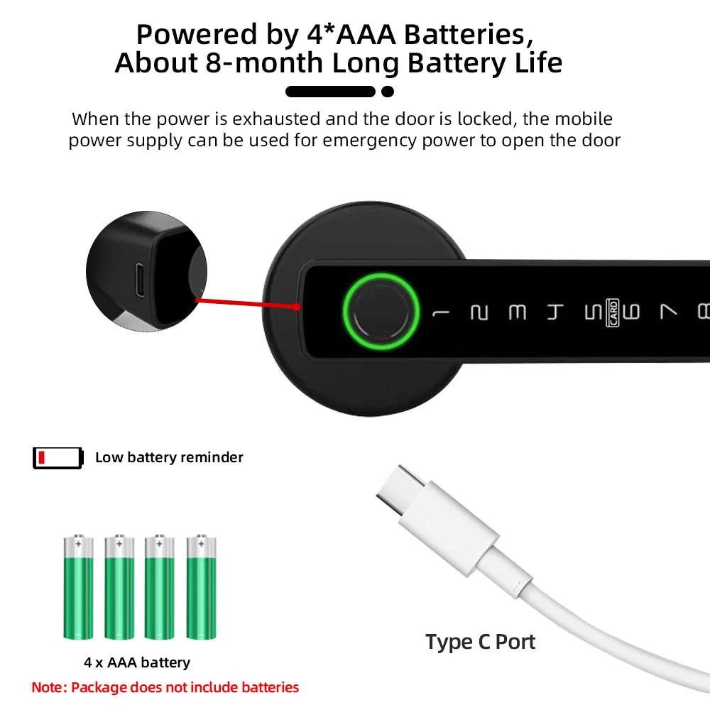 RAYKUBE M5 Fingerabdruck-Türschloss – Bluetooth & Tuya
