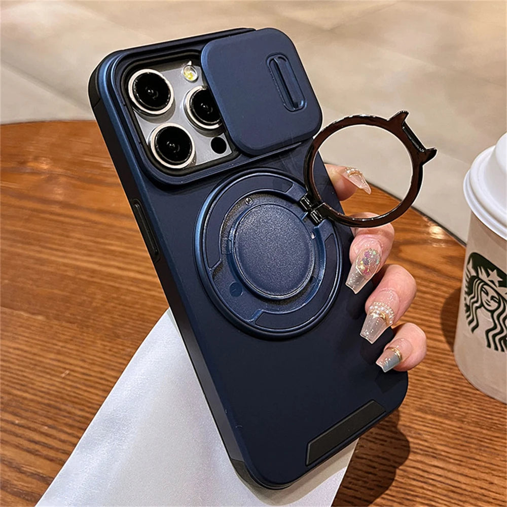 iPhone Hülle mit Magnetring & Slide-Kameraschutz | 11–17 Pro Max