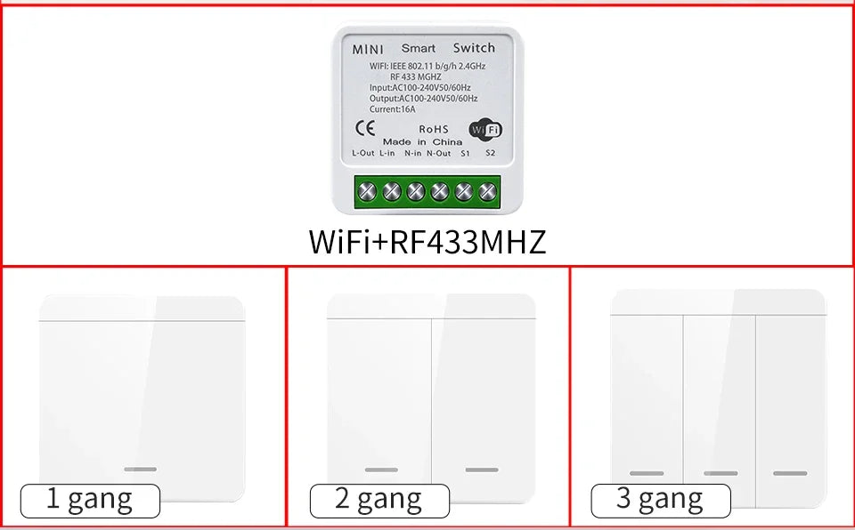 Tuya WiFi Schalter RF 433MHz – Alexa & Google