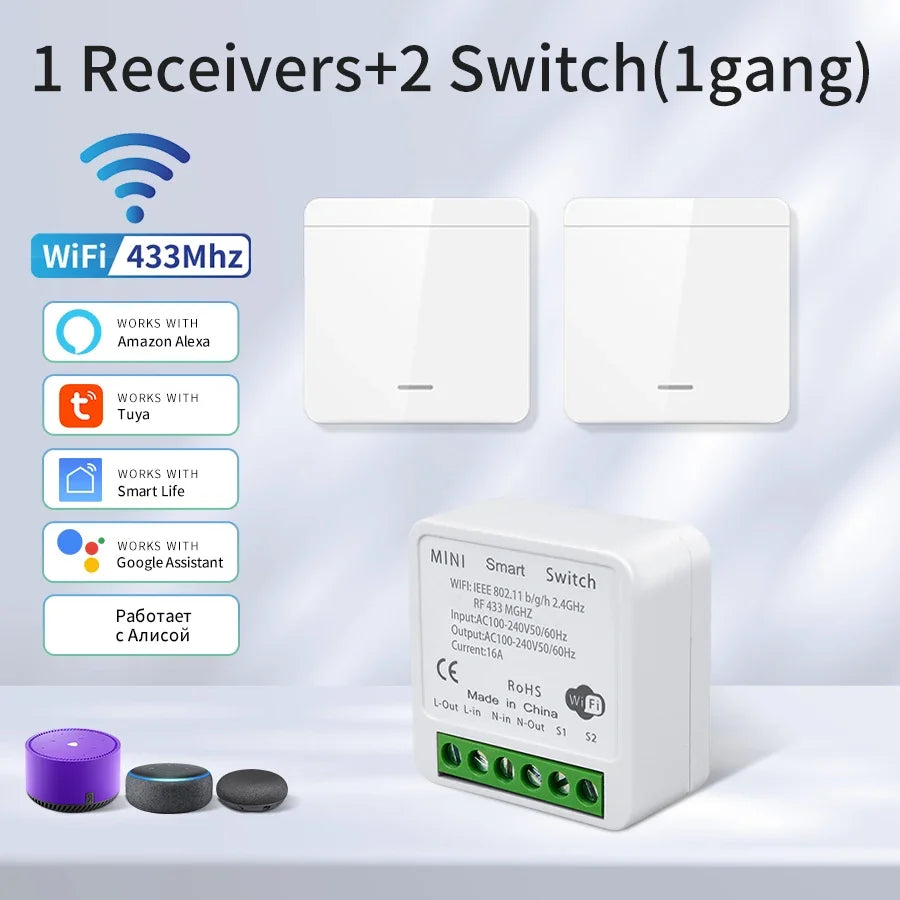 Tuya WiFi Schalter RF 433MHz – Alexa & Google