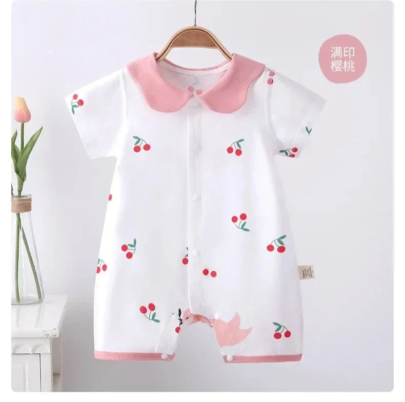 Baby-Strampler Sommer – Kurzarm, 100% Baumwolle & Pyjama