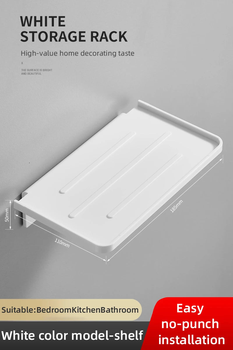 Badezimmer-Wandregal Duschkorb – Schwarz, ABS & Wandmontage