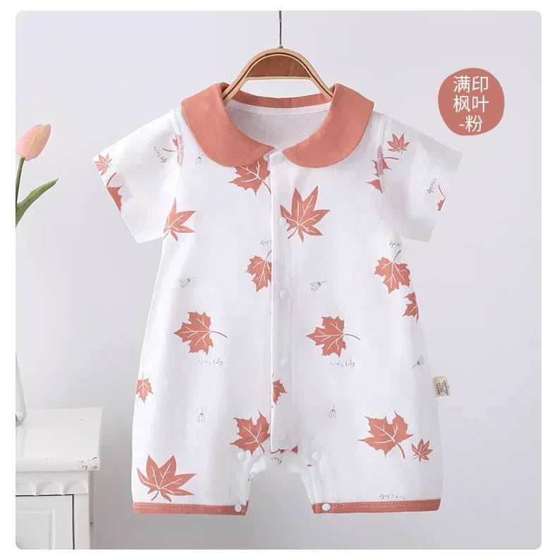 Baby-Strampler Sommer – Kurzarm, 100% Baumwolle & Pyjama