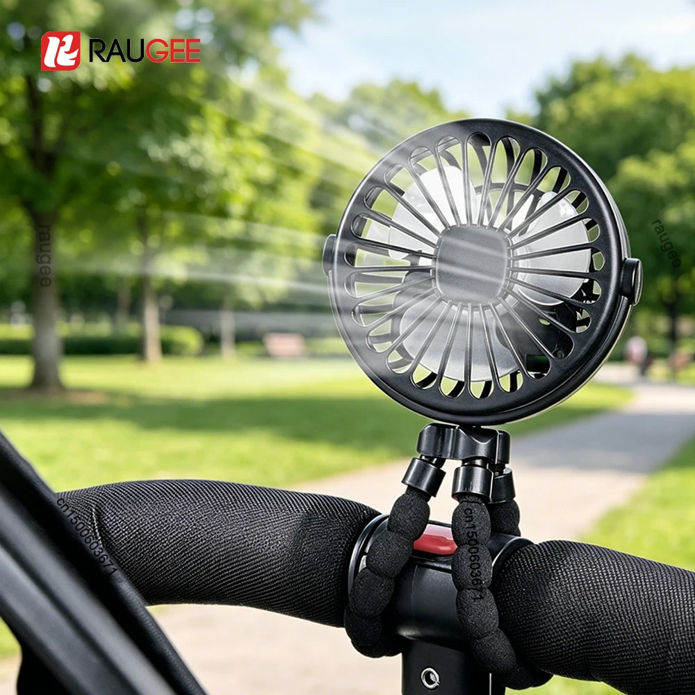 Clip-Ventilator USB wiederaufladbar – 360° drehbar, Mini-Lüfter für Kinderwagen & Schreibtisch