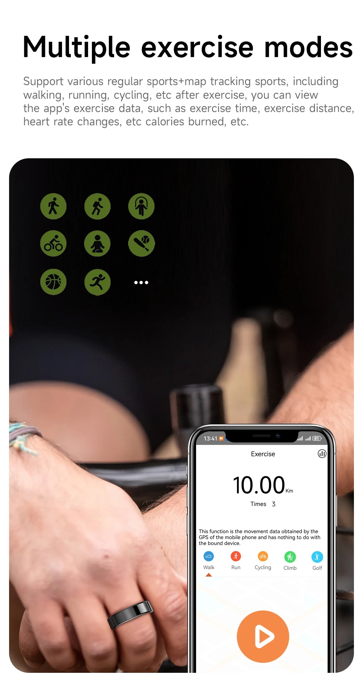 Smart Ring – Gesundheitsmonitor, 5ATM & Multi-Sport