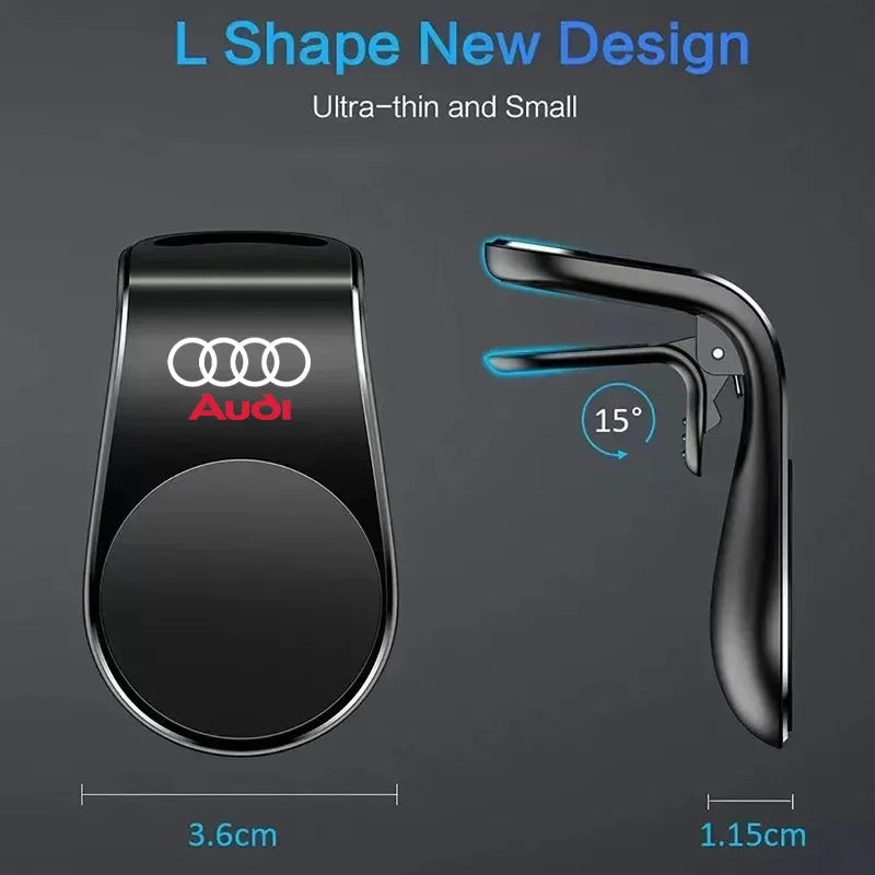 Magnetischer Handyhalter für Audi – Metall, mit/ohne Logo, A3 A4 A6 Q3 Q5 Q7 S-Line TT
