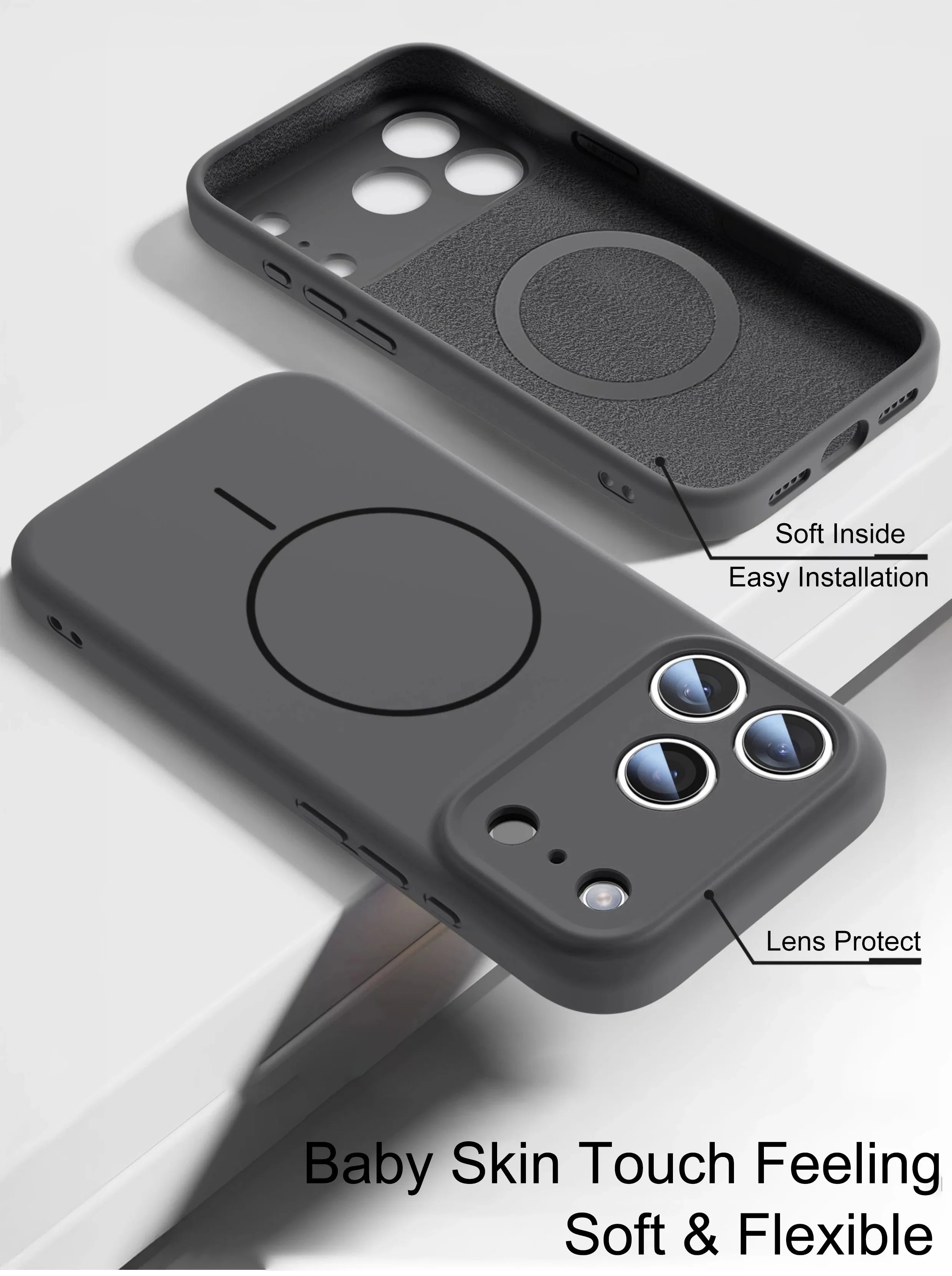 iPhone Hülle Flüssigsilikon – MagSafe & weiches Finish