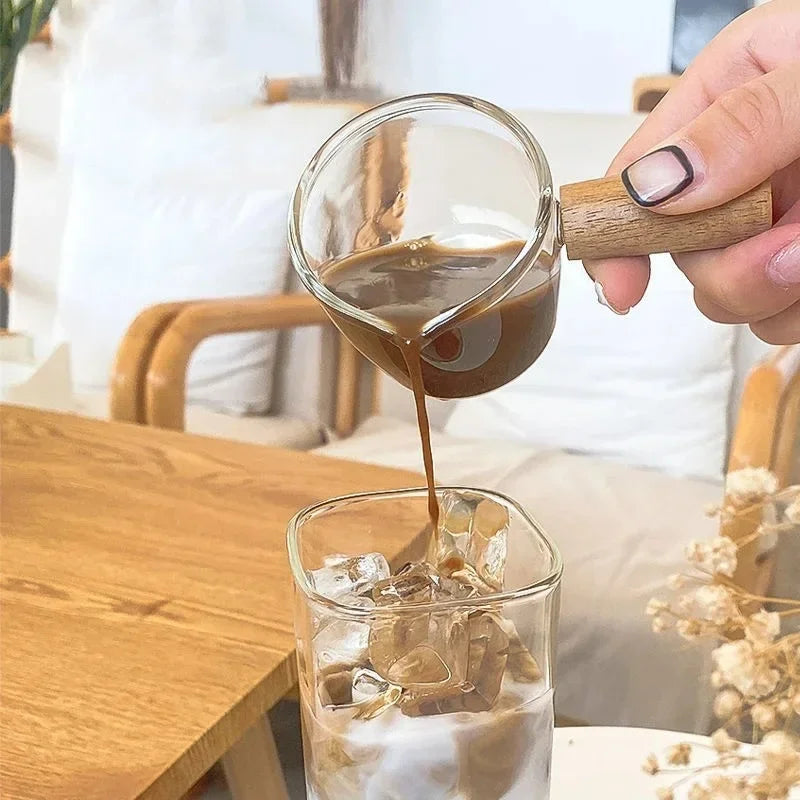 Eckiges Kaffeeglas 400ml – Deckel & Strohhalm, hitzebeständig
