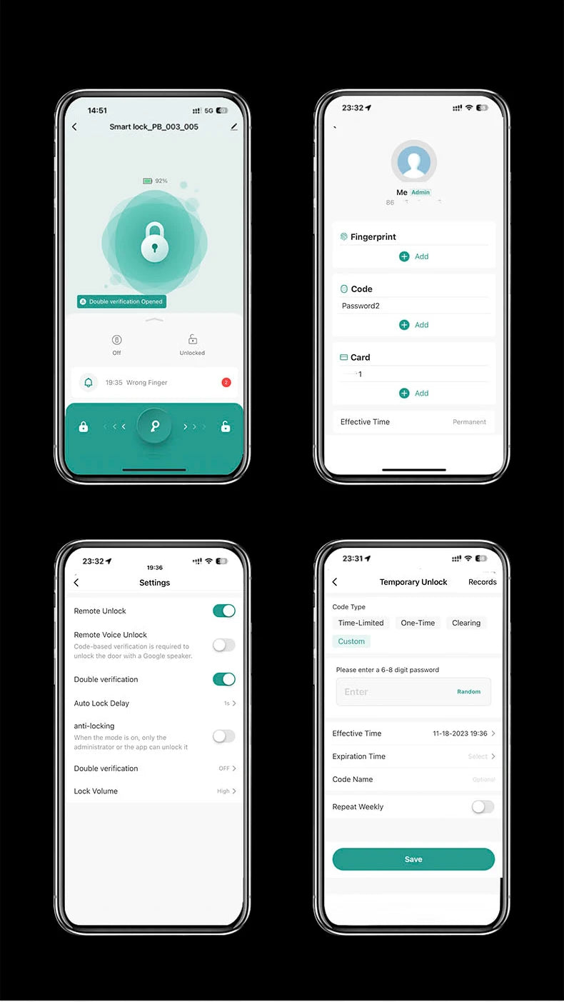 RAYKUBE M5 Fingerabdruck-Türschloss – Bluetooth & Tuya