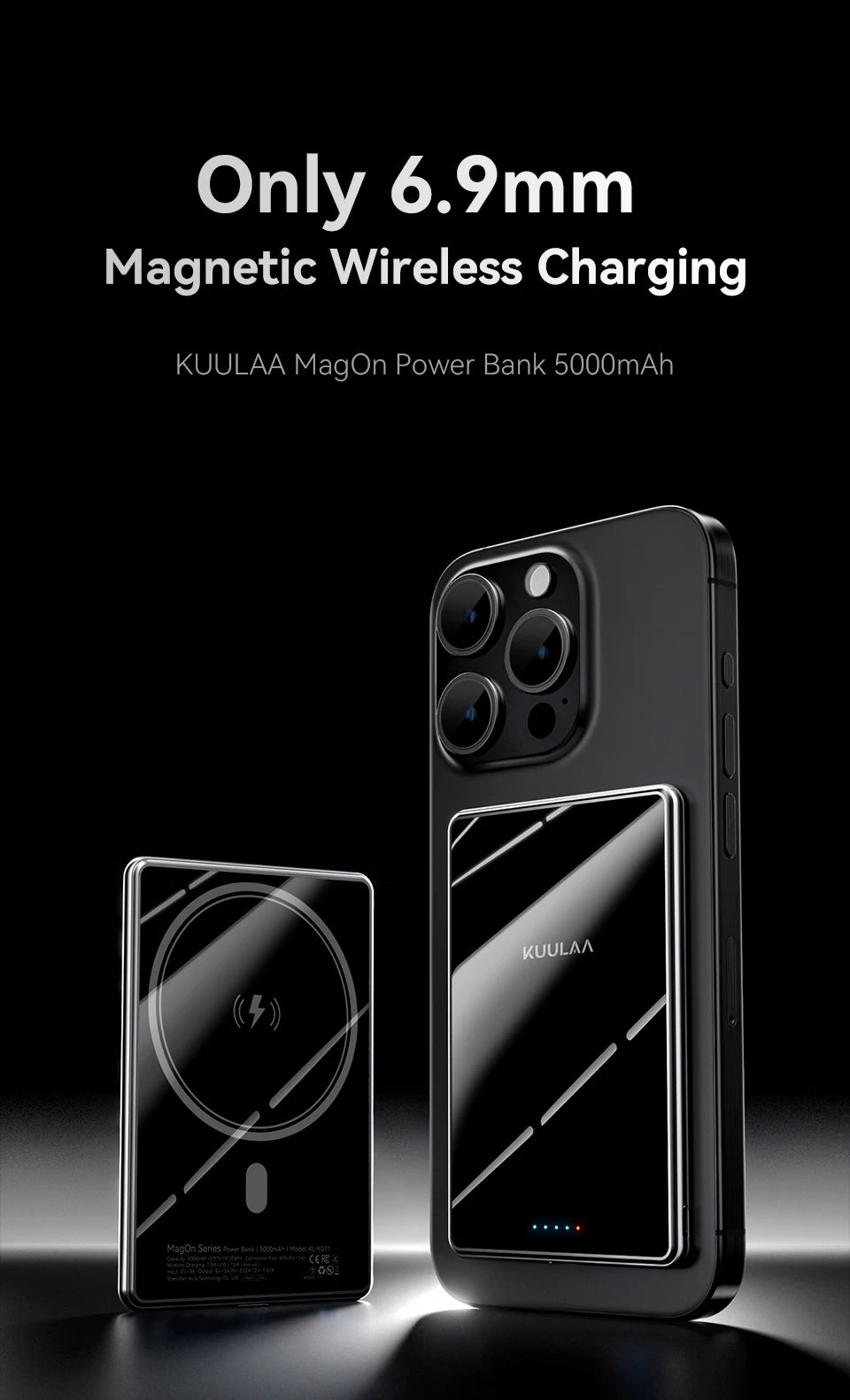 KUULAA Power Bank 5000mAh – 20W, Wireless & MagSafe für iPhone
