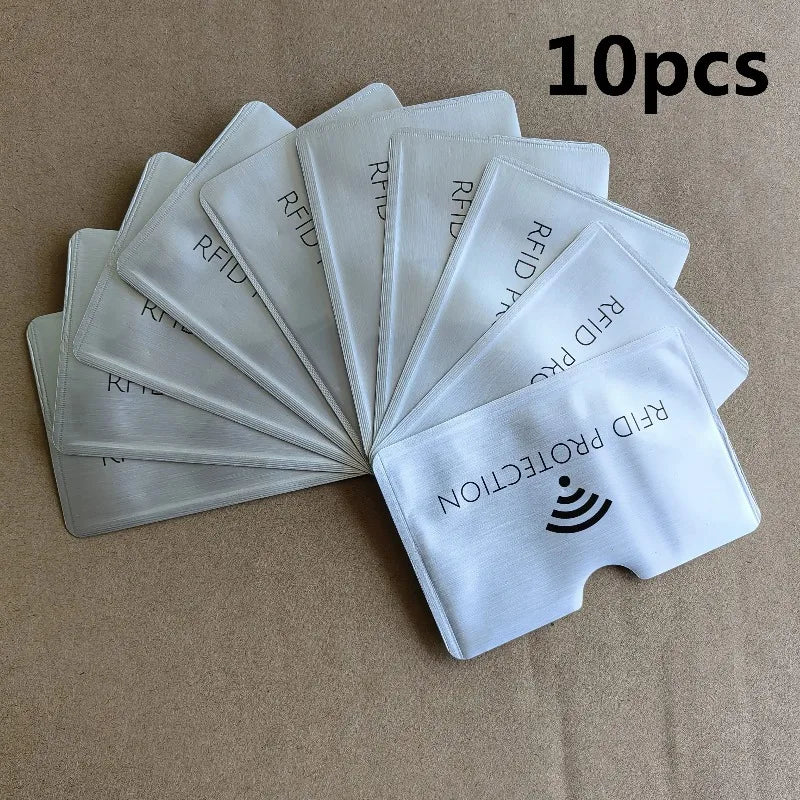 RFID-Schutzhüllen aus Aluminium – 10er Set | Kartenschutz vor digitalem Auslesen