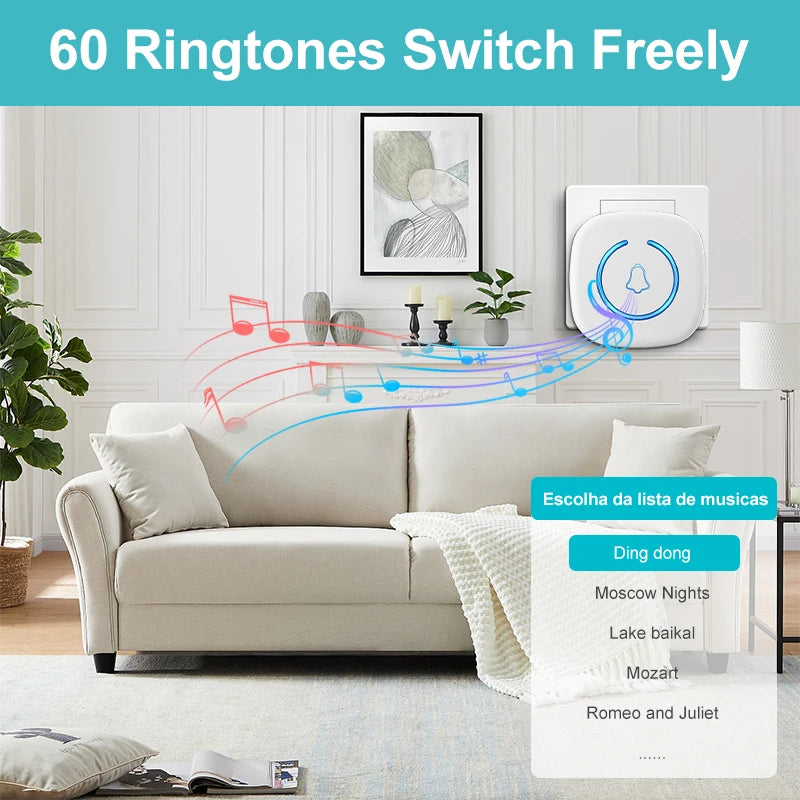Kabelloser Türklingel 300m – 60 Melodien, Smart Home